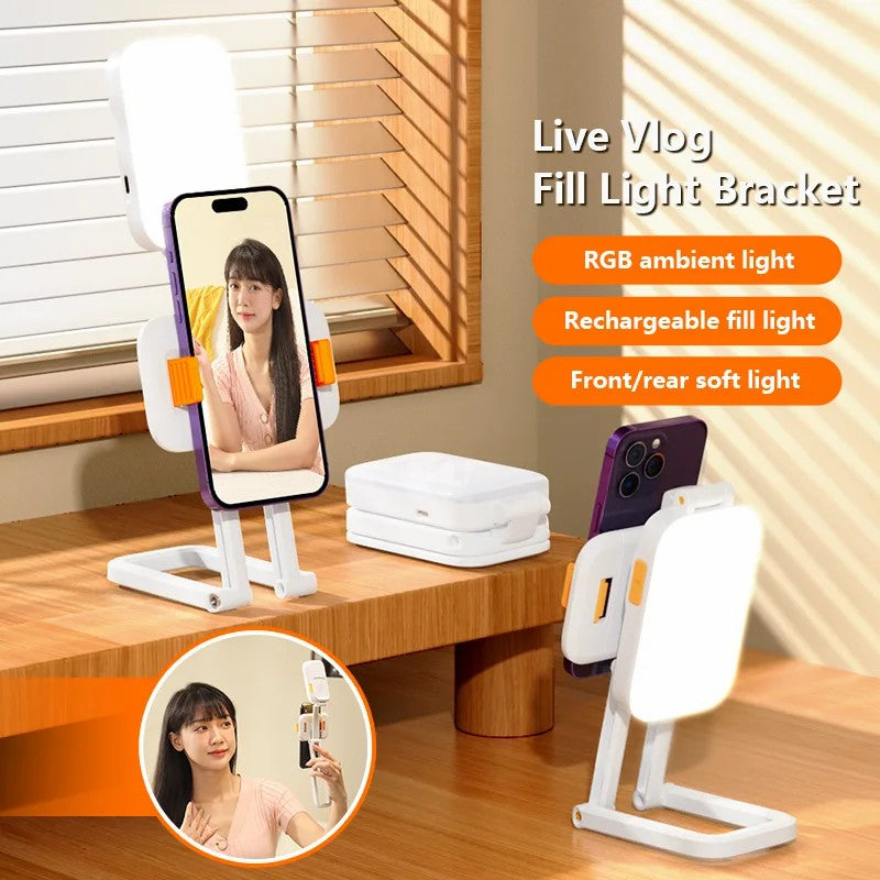 DP2.PRO Foldable Desktop Phone Holder Fill Light Live Streaming Video Recording Fill Light DP2.PRO Foldable Desktop Phone Holder Fill Light Live Streaming Video Recording Fill Light